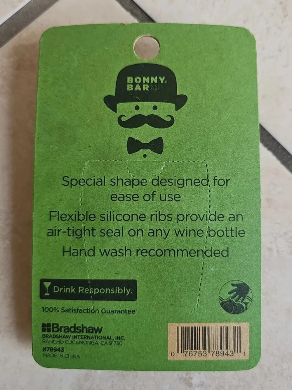 Bony Bar Silicone Wine Stoppers -2 Pack